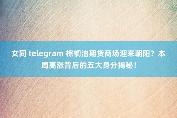 女同 telegram 棕榈油期货商场迎来朝阳？本周高涨背后的五大身分揭秘！