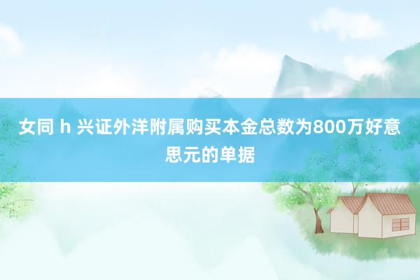 女同 h 兴证外洋附属购买本金总数为800万好意思元的单据