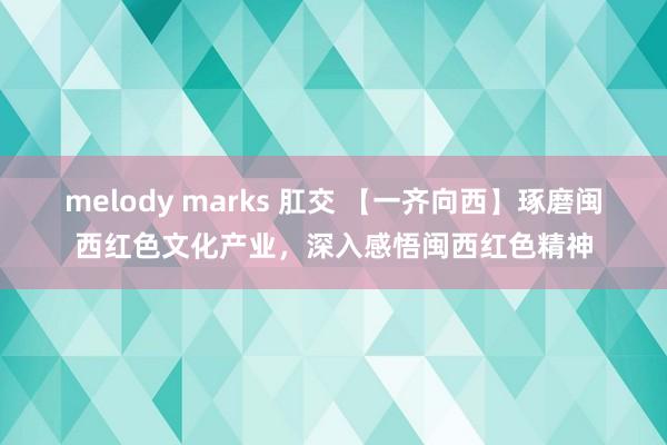 melody marks 肛交 【一齐向西】琢磨闽西红色文化产业，深入感悟闽西红色精神